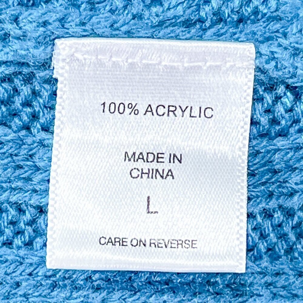 Women's New York & Company Sweater | Blue | Crew Neck | Large | Cable Knit - Picture 13 of 14